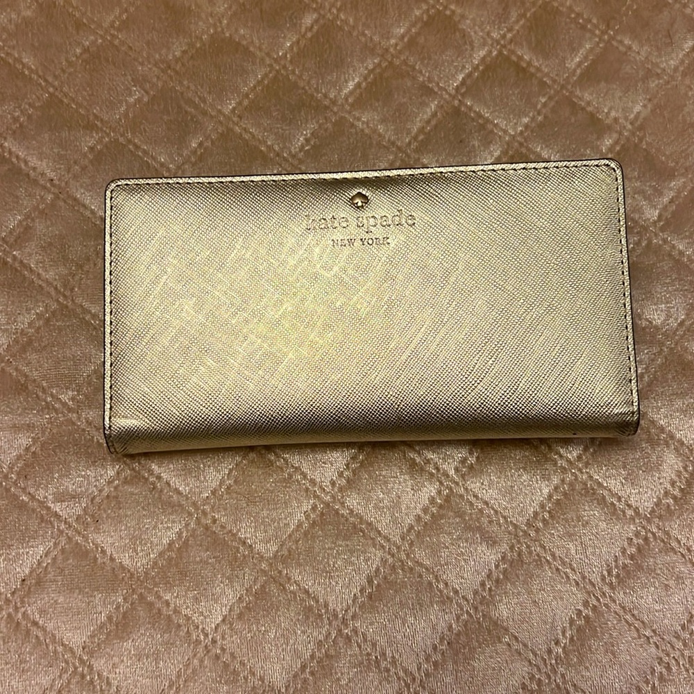 Kate Spade Gold Safiano Leather Wallet